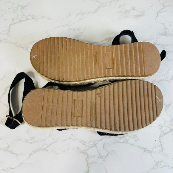 Dream Pairs Maria Sandals Black Beige Women's 9 Platform Espadrilles Strap Wedge - Picture 8 of 8